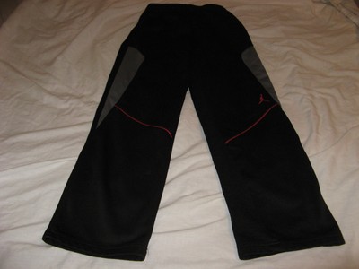 Boys Youth Nike Air Jordan Therma Fit Black Gray amp Red Athletic Pants Size L