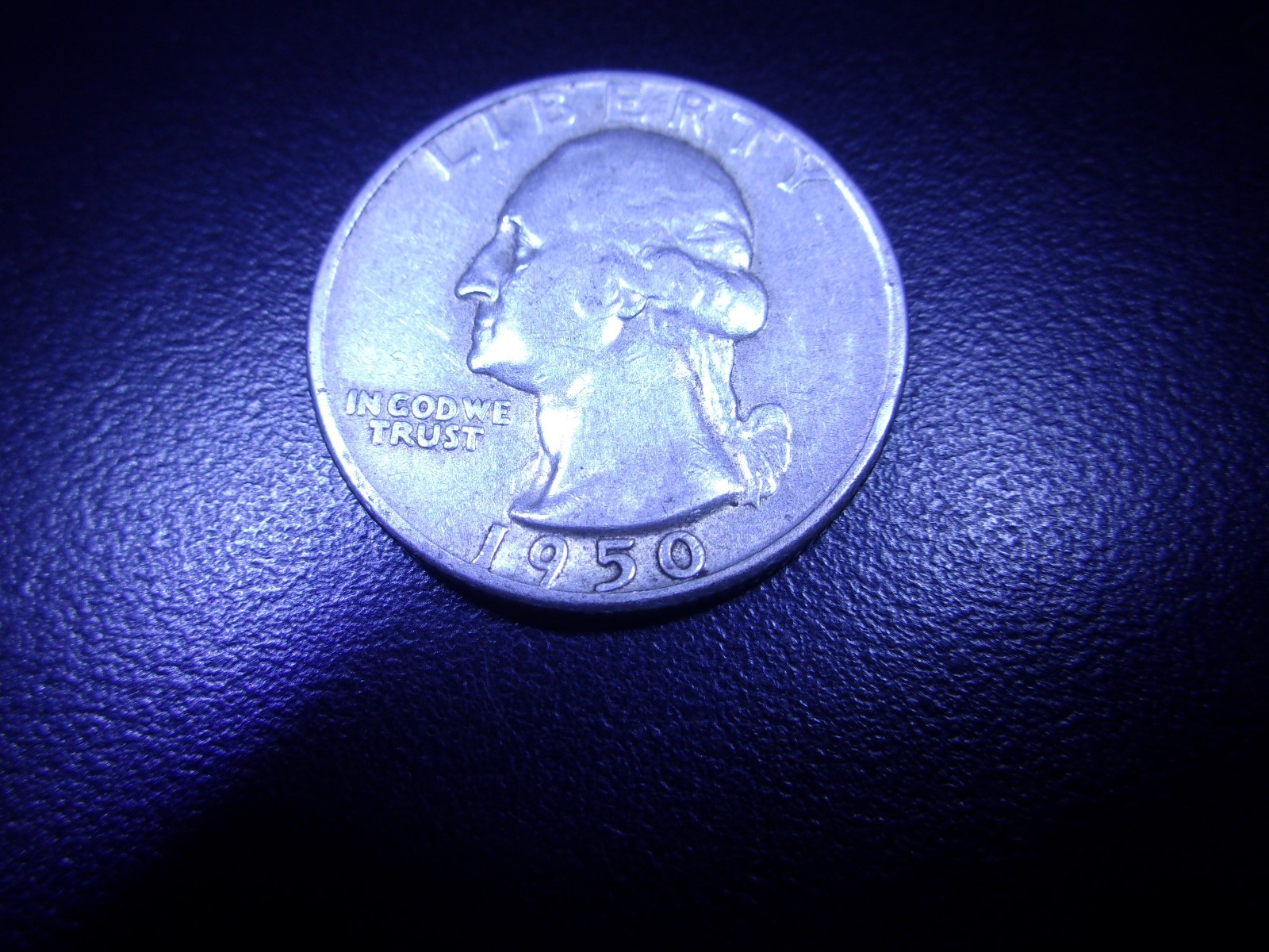 1950 P 25C Washington Quarter 90 % Silver Coin~Good Old Coin & FREE SHIPPING F+