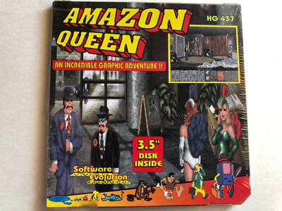Amazon Queen NEW Sealed RARE Vtg PC DOS, 3.5'' RARE Shareware