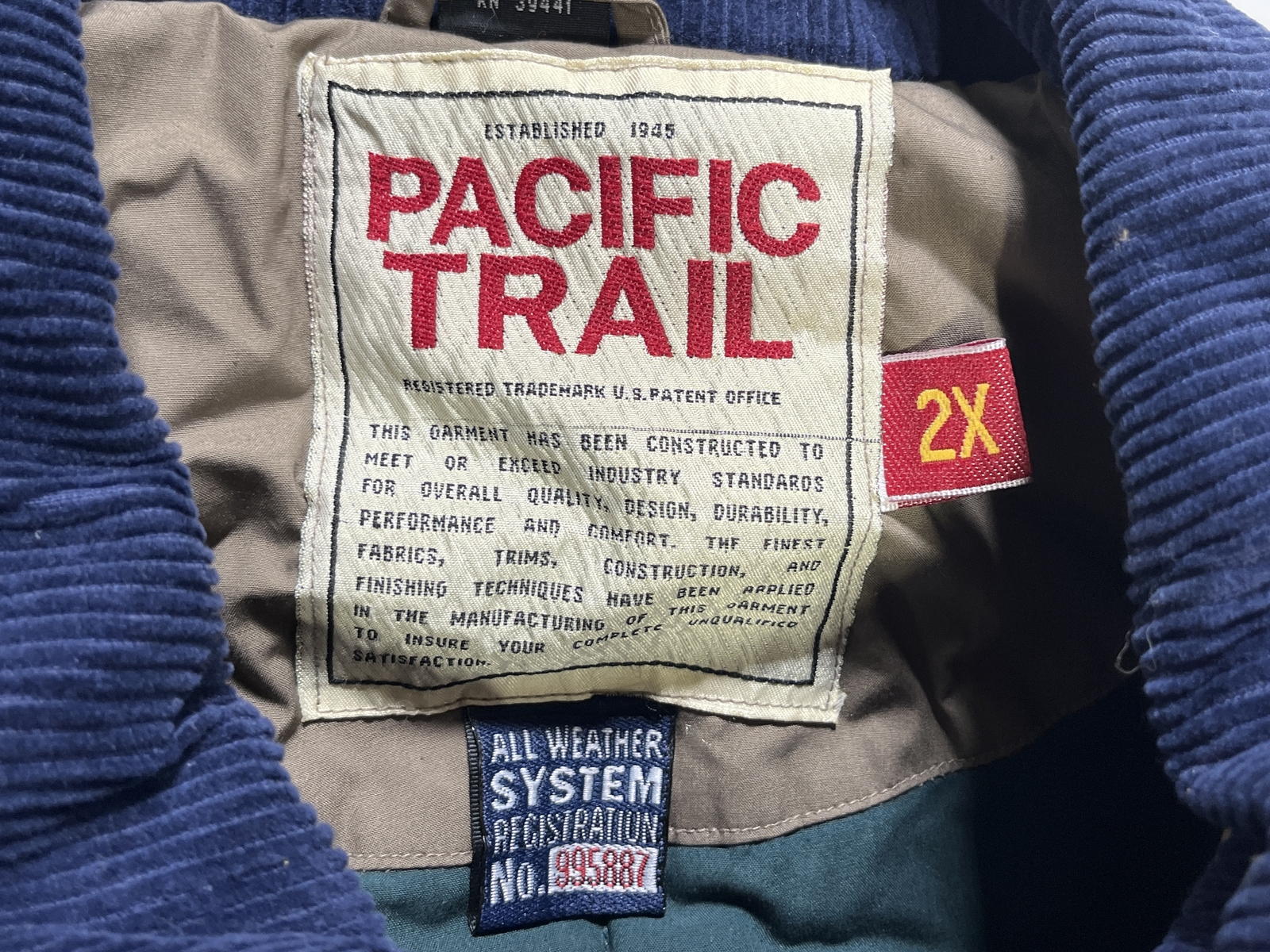 Mens Pacific Trail Beige Rugged Winter Coat 2XL NEW - Picture 2 of 5