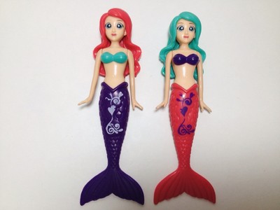 Lot Of 2 Banzai Magical Mermaids Swimming pool Dive Toys Red & Purple