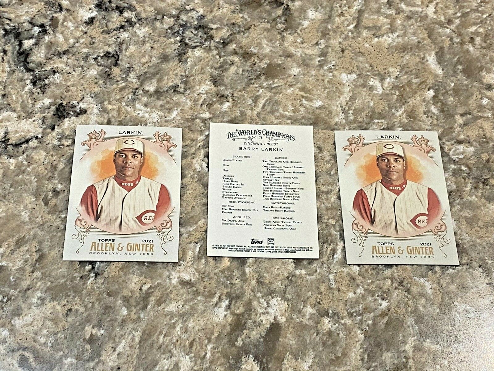 3) 2021 Topps Allen & Ginter Barry Larkin #78 Cincinnati