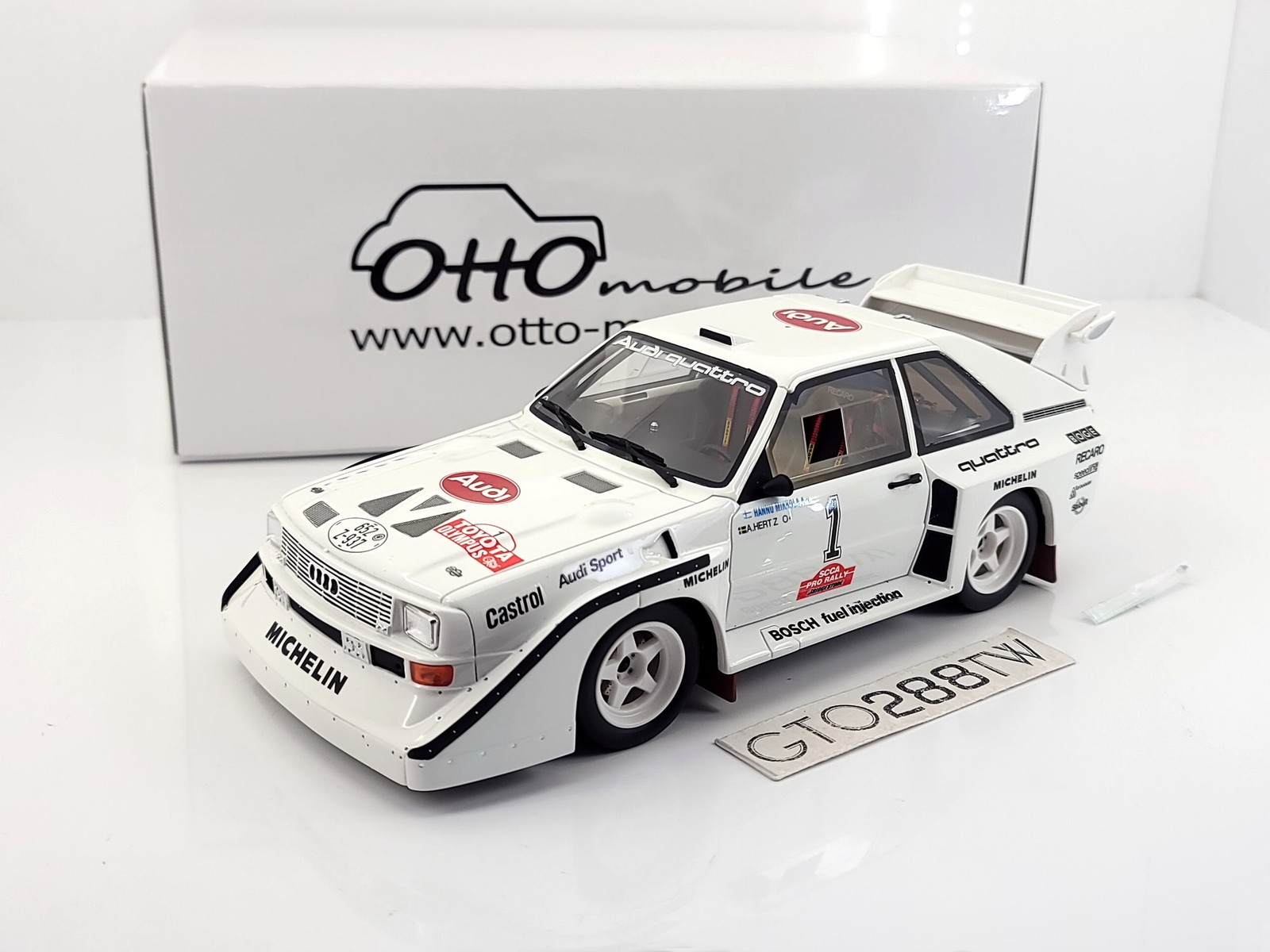 OTTO 1:18 Audi Quattro S1 WRC Gr.B Winner Qlympus Rally 1985