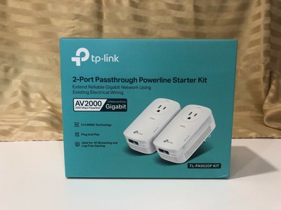 TP-LINK TLPA9020PKIT AV2000 2-Port Gigabit Powerline Starter Kit