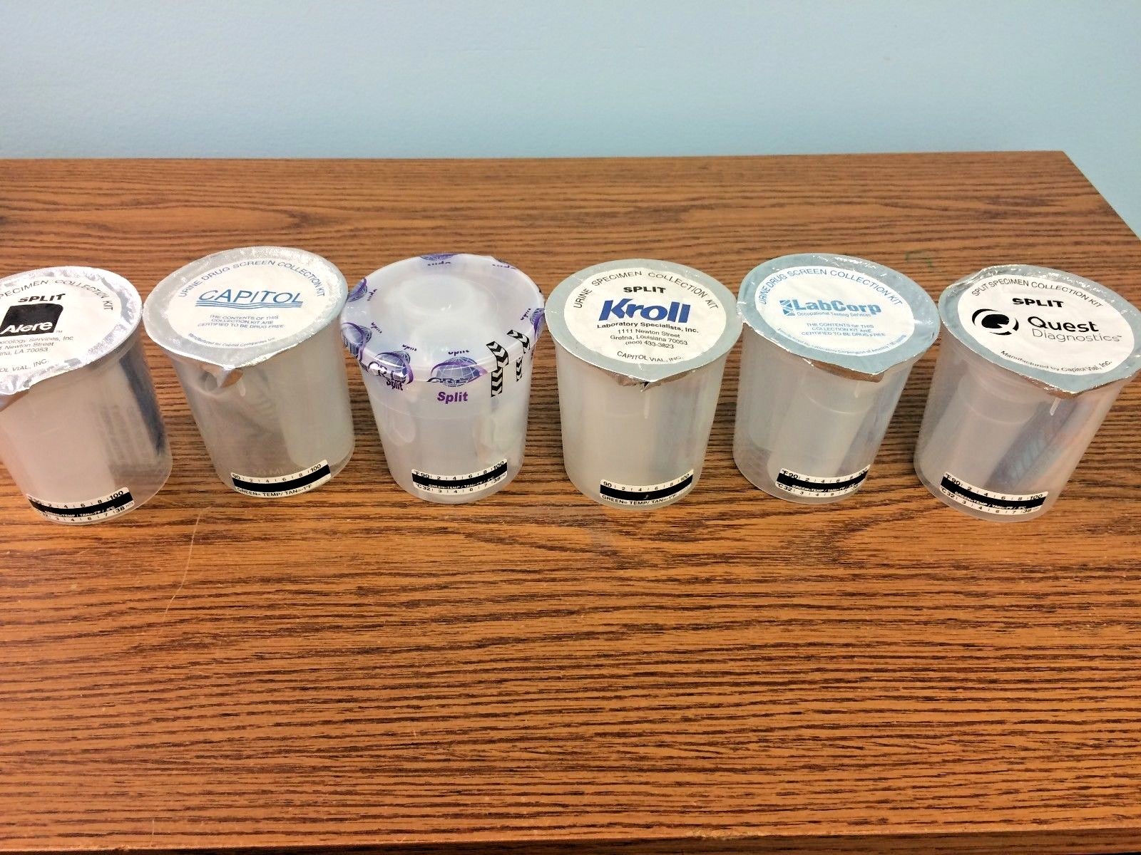 BN Urine Drug Screen Collection 100 Kits W/Sealed Sterile Containers~Temp Strip