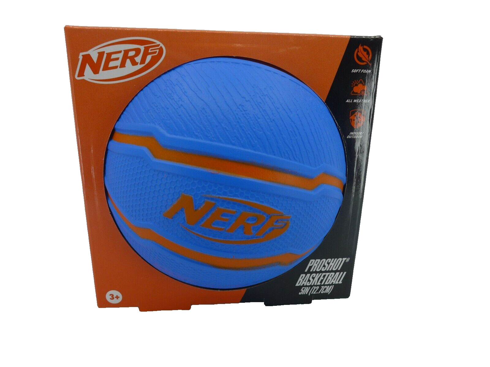Hasbro Nerf Proshot Foam Blue Orange Basketball 5" New