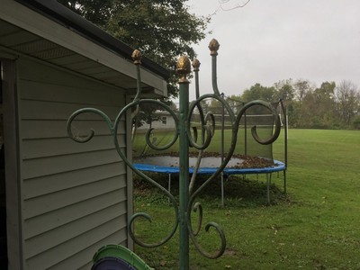 HEAVY METAL HALL TREE HALLTREE WELL MADE 77 IN TALL 28 INCH ACROSS BASE