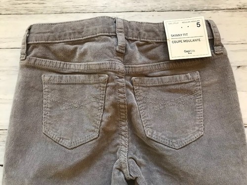 NWT Gap Kids Gray Corduroy Skinny Fit Pants 5 Y