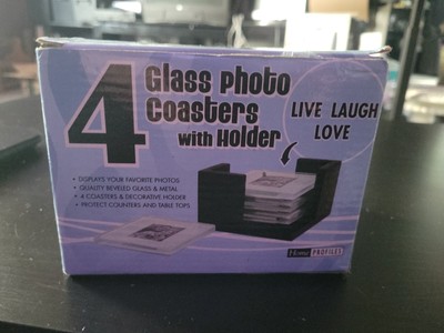 Home Profiles Glass Photo Coasters LIVE LAUGH LOVE 