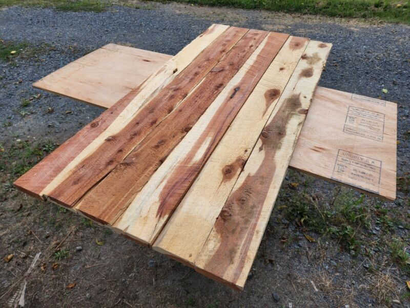  6 Pcs of Aromatic Eastern Red Cedar Rough Cut 1x4 Boards 48"+ long 
