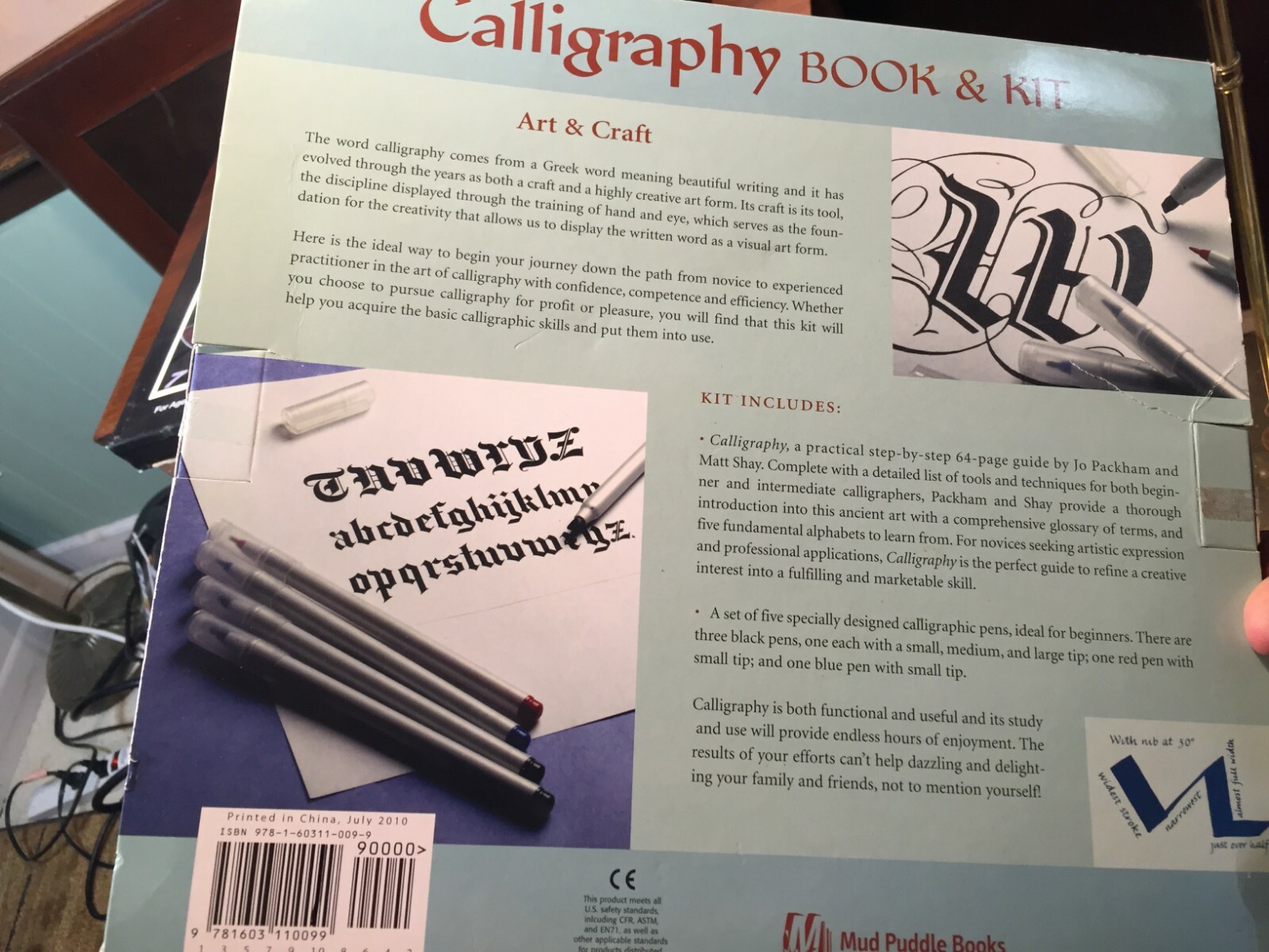 NEW! Calligraphy Book & Kit for Beginners by Mud Puddle inc. Pens Markers Set