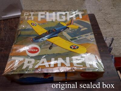 NOS Vtg Cox PT-19 Flight Trainer Airplane Gas Engine Powered Plane Tether Model!