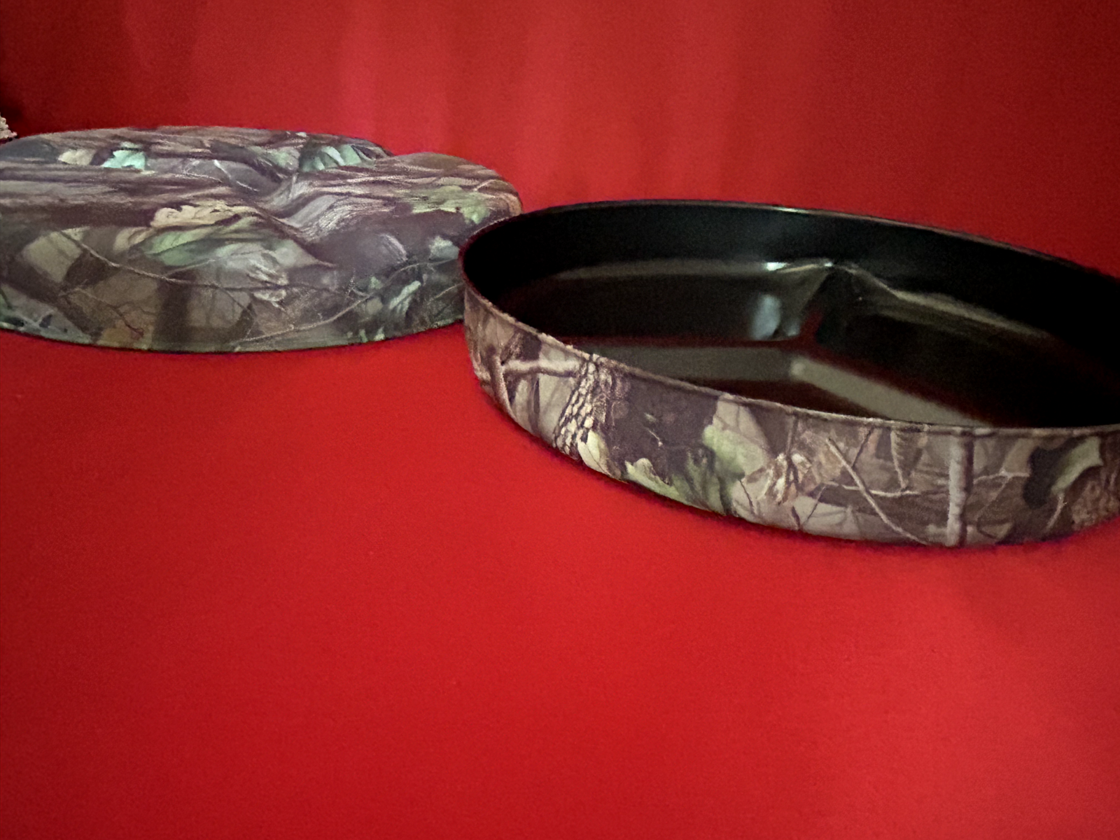 Pair (2) Nonstick 3 Section Divided Camo Camping 11.75" Plate Pan Tray
