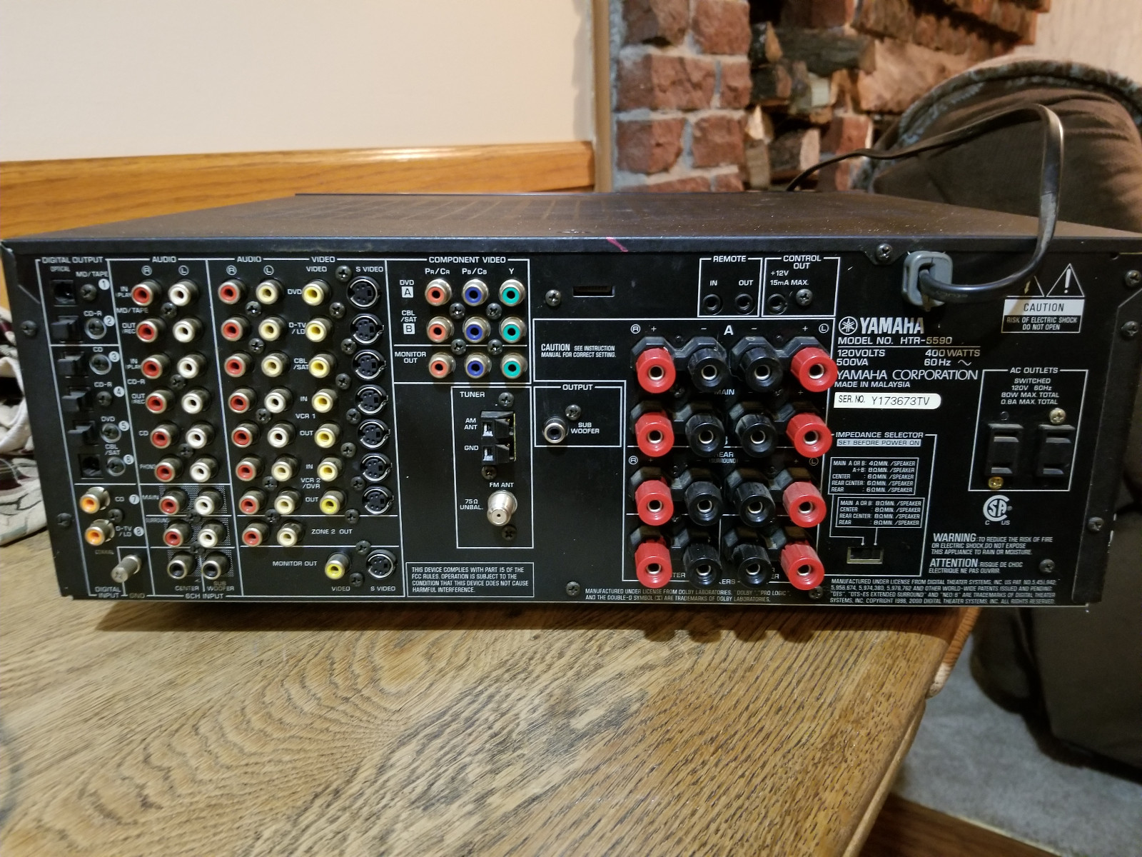 yamaha am,fm sterio av receiver natural sound av  htr-5590 dj studio adition