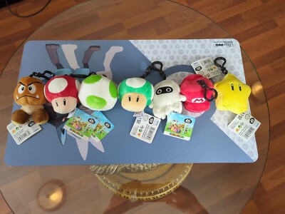 Nintendo Club Mocchi Mocchi Super Mario Clip-On Plush NWT 2019 TOMY Lot Of 7