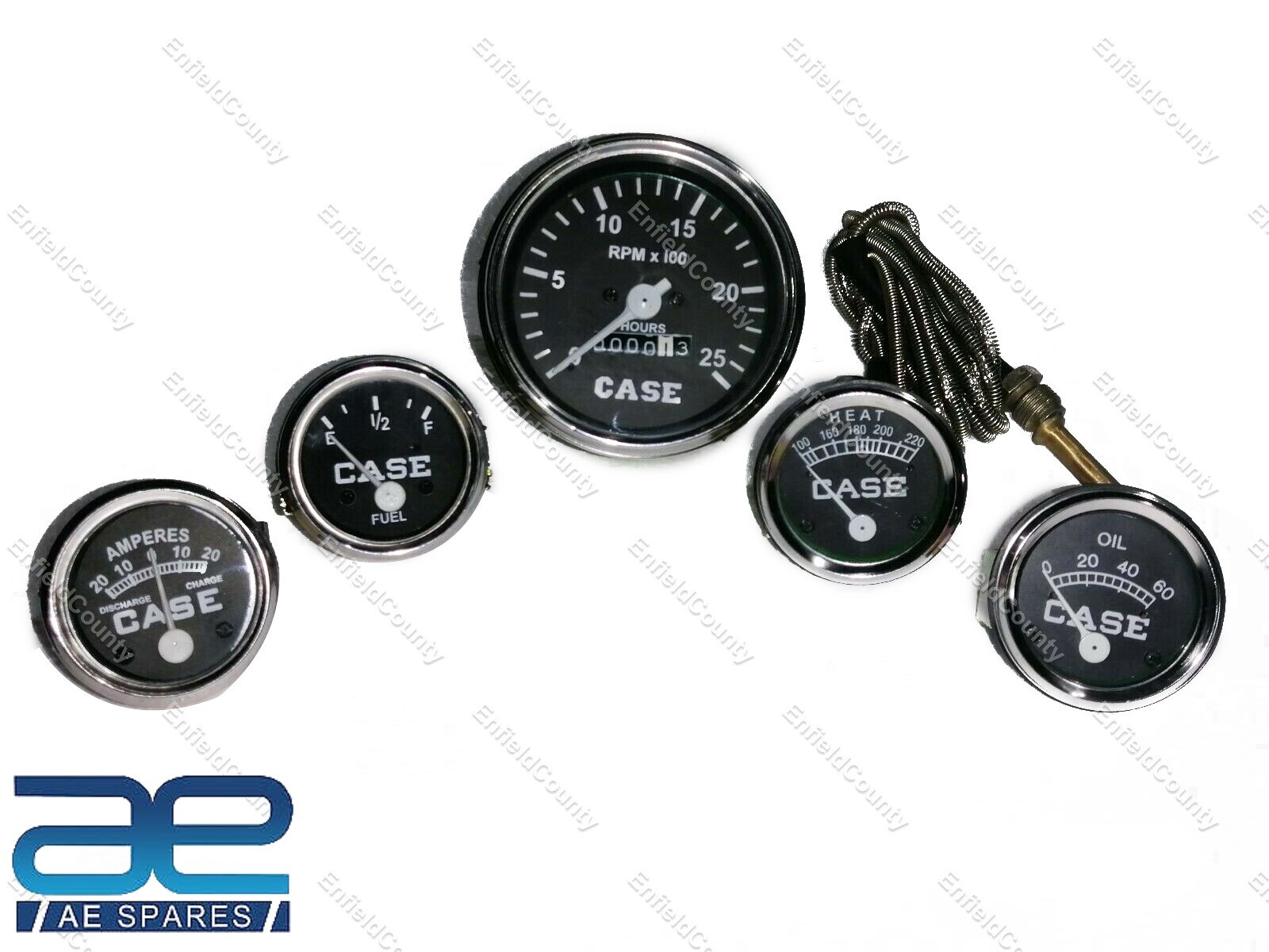 Case Tractor Temperature Tachometer Oil Pressure Ammeter Fuel Gauge Set  