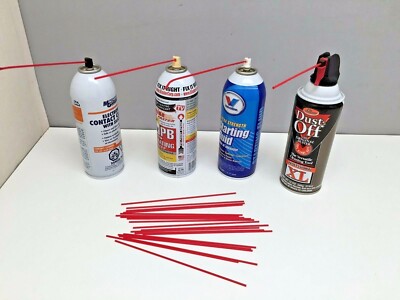 40 - 7'' Long little Red Spray Can Reddy Straws Oil Nozzle Cleaner WD40 TRACKING
