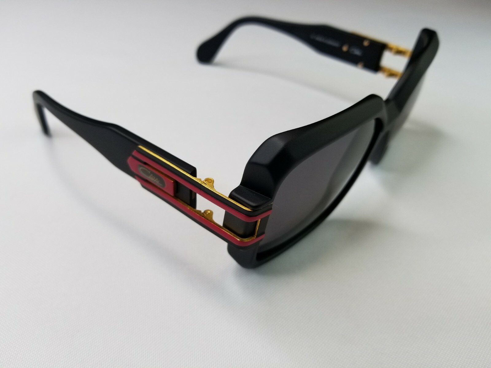 Pre-owned Cazal Legends Mod. 623/302 Col. 011 Matte Black Red Sunglasses Made In Germany In Gray