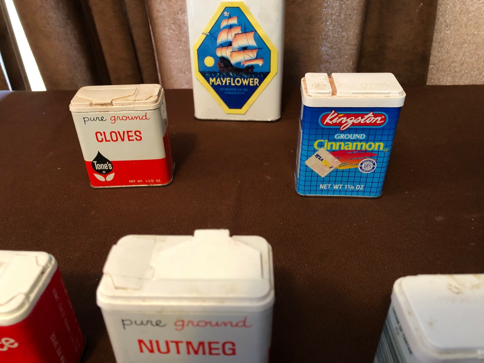 6 VINTAGE TINS Durkee-Tone's-Kingston and MORE