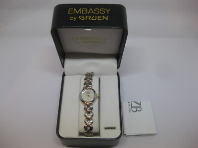 Embassy by Gruen Ladies Women's Watch Silver & Gold Analog New