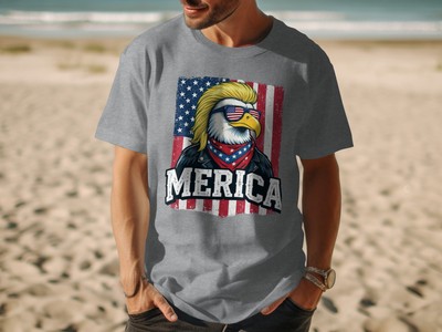 Patriotic Eagle T-Shirt, American Flag USA Freedom Tee for 4th of July Pride