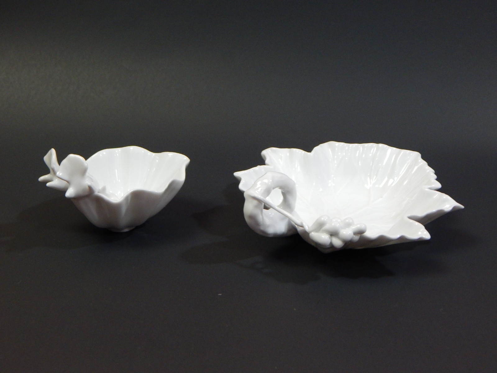 White Decorative Dishes Birds Grapes China PC