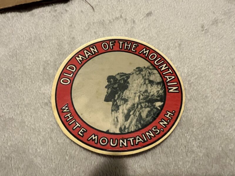 Rare Antique 1940’s Old Man Of The Mountain Decal