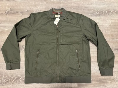 Marine Layer Men s Rossland Dry Wax Bomber Jacket Olive Green Size XL