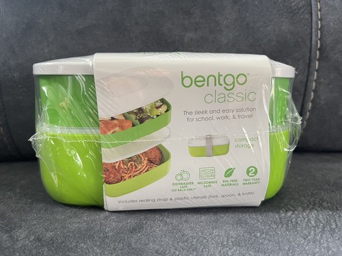 Bentgo Classic All-in-One Stackable Lunch Box Green Reusable Microwave Safe NEW!