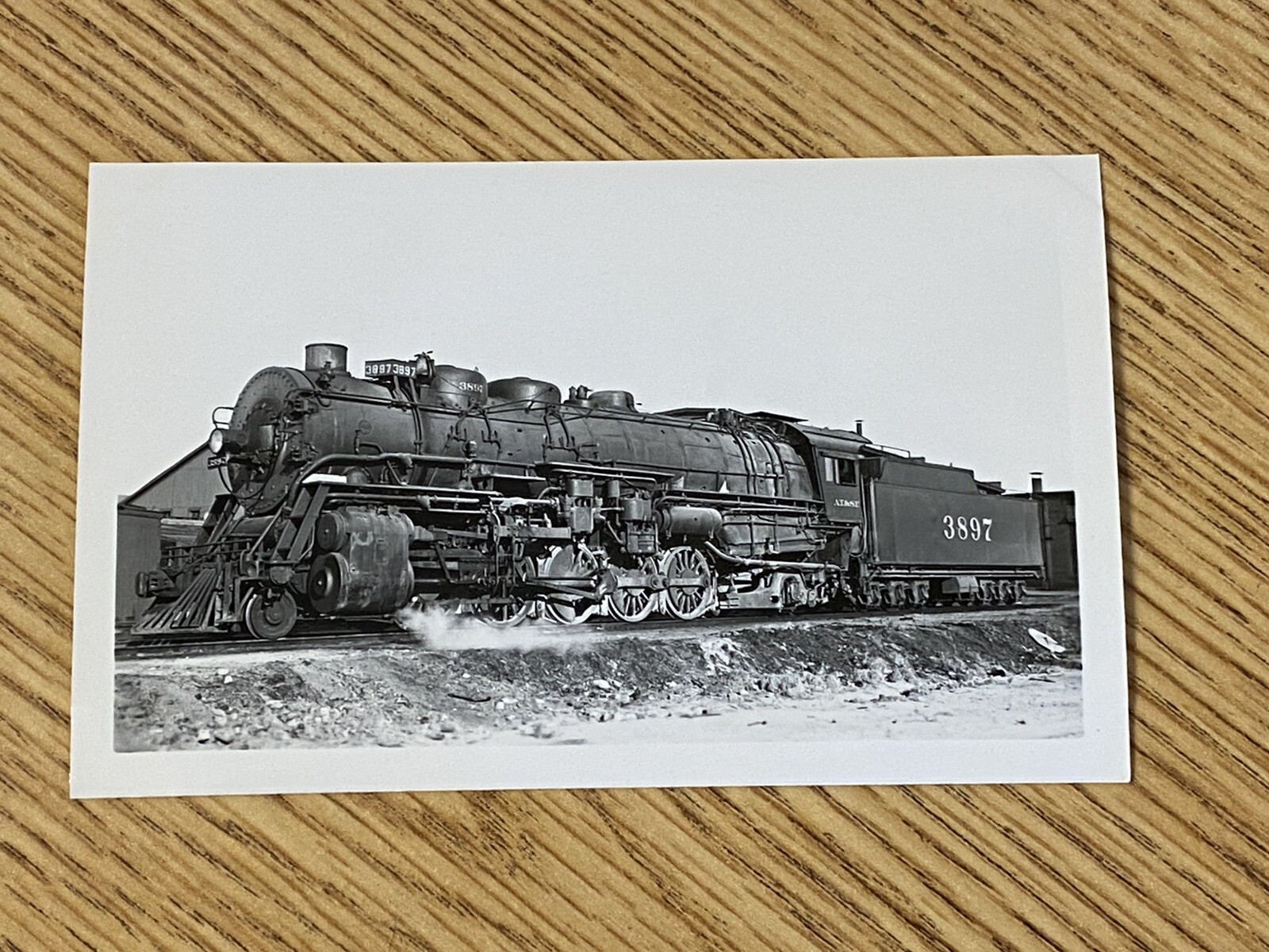 Santa Fe Railway Steam Engine Locomotive 3897 Vintage Photo