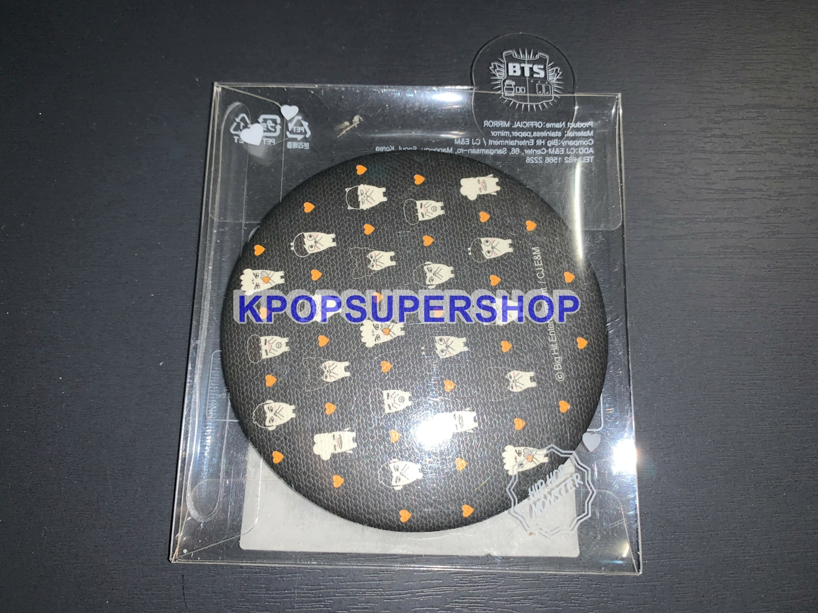 防弾少年団 BTS OFFICIAL MIRROR 2014年 公式グッズ BTS Official Mirror Black Hip Hop Monster New Sealed Rare OOP 2014