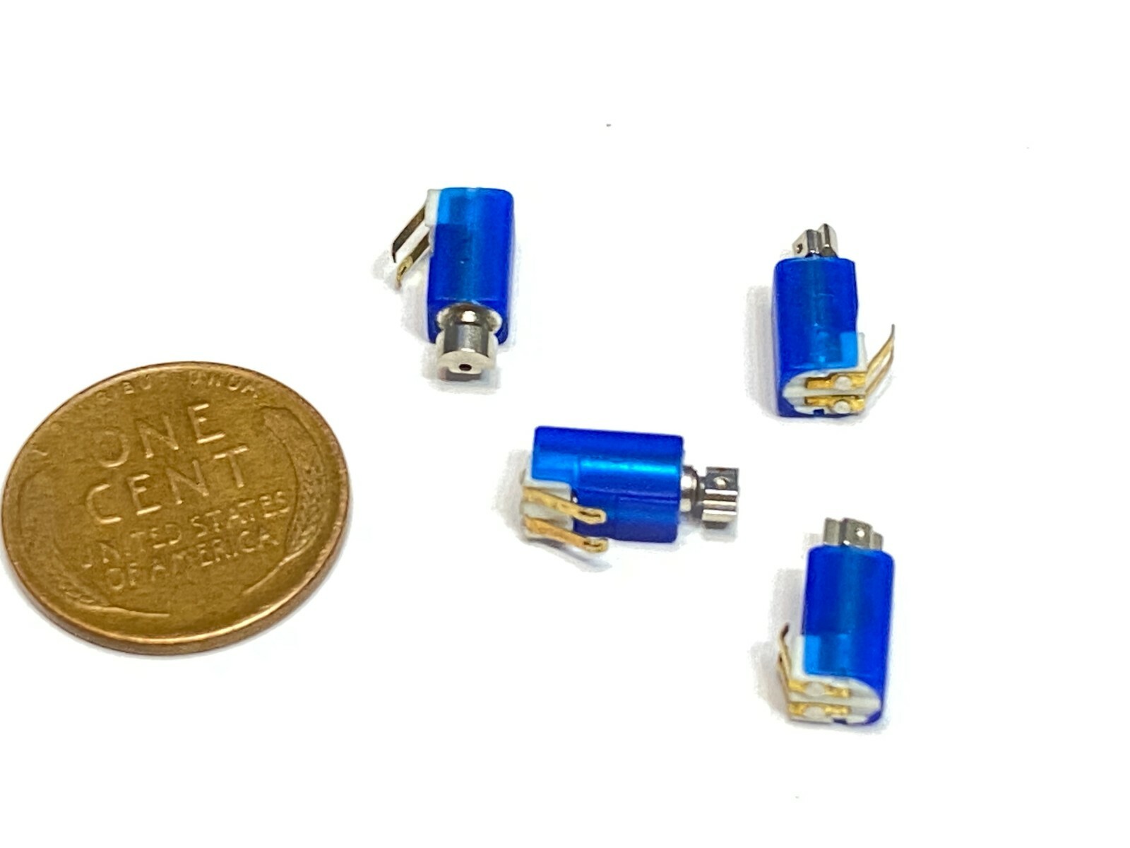 4 X blue Tiny Vibrator Motors 4 mm x 8mm Cell Phone Micro Motor 3V DC small C2