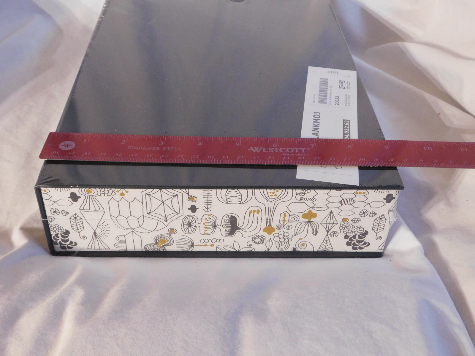 3 New IKEA Lankmoj Nested Boxes Black White Gold Storage Set 00402262