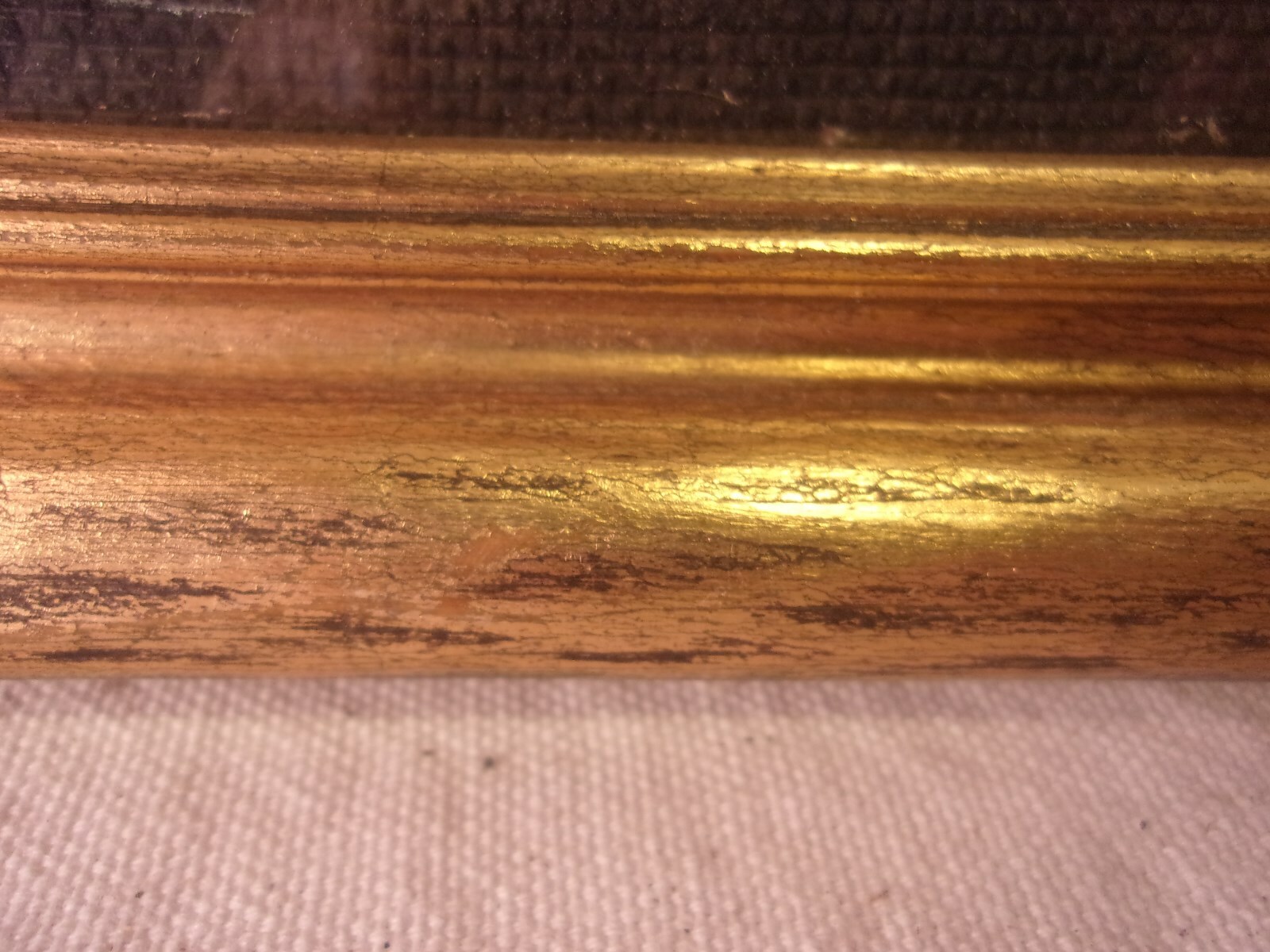 Vintage mid century GOLD LEAF frame 13 1/2 x14  holds 12x12 1/2 molding 1