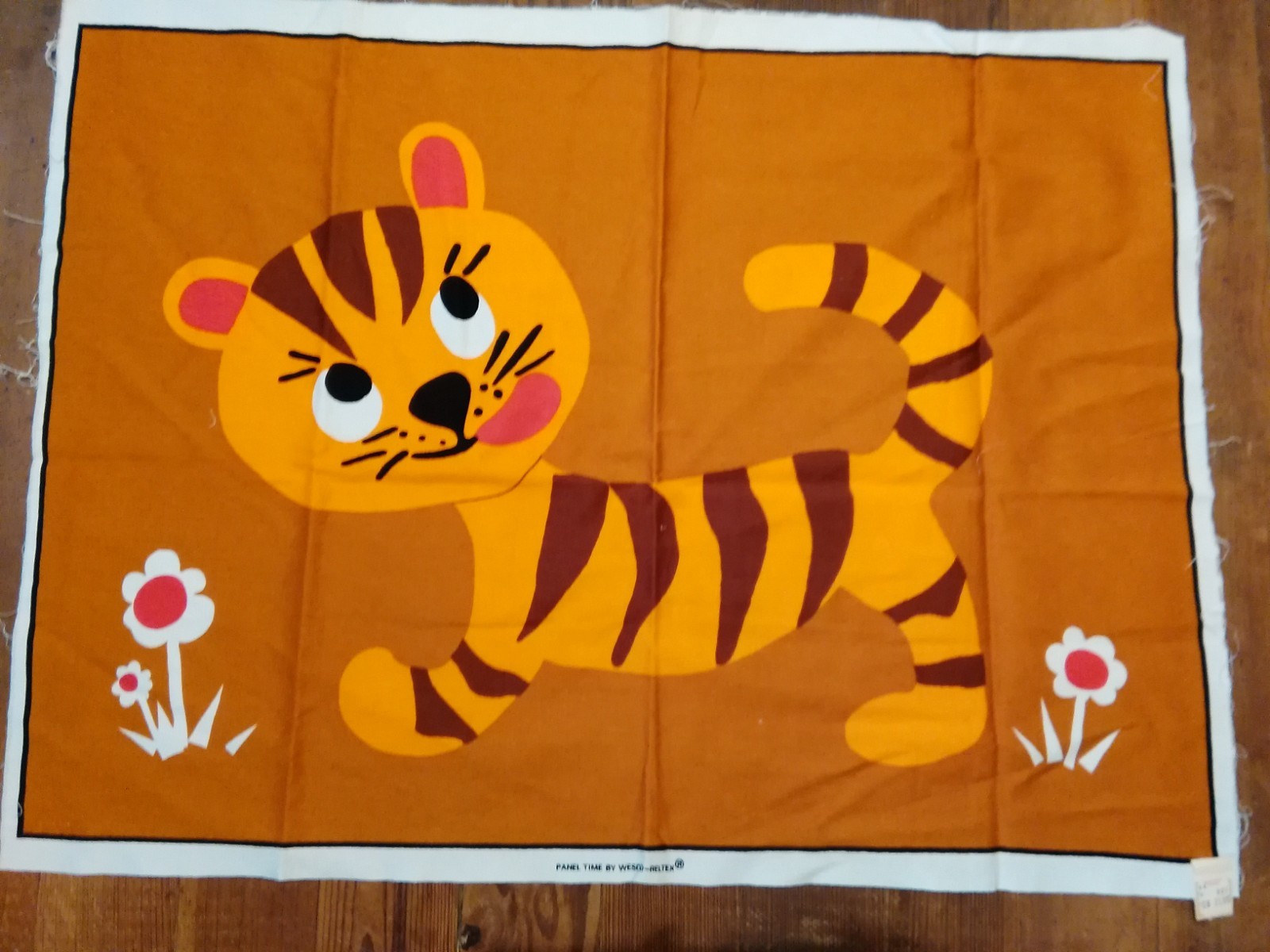 Vintage Fabric Tiger Panel Time By Wesco-Reltex 29