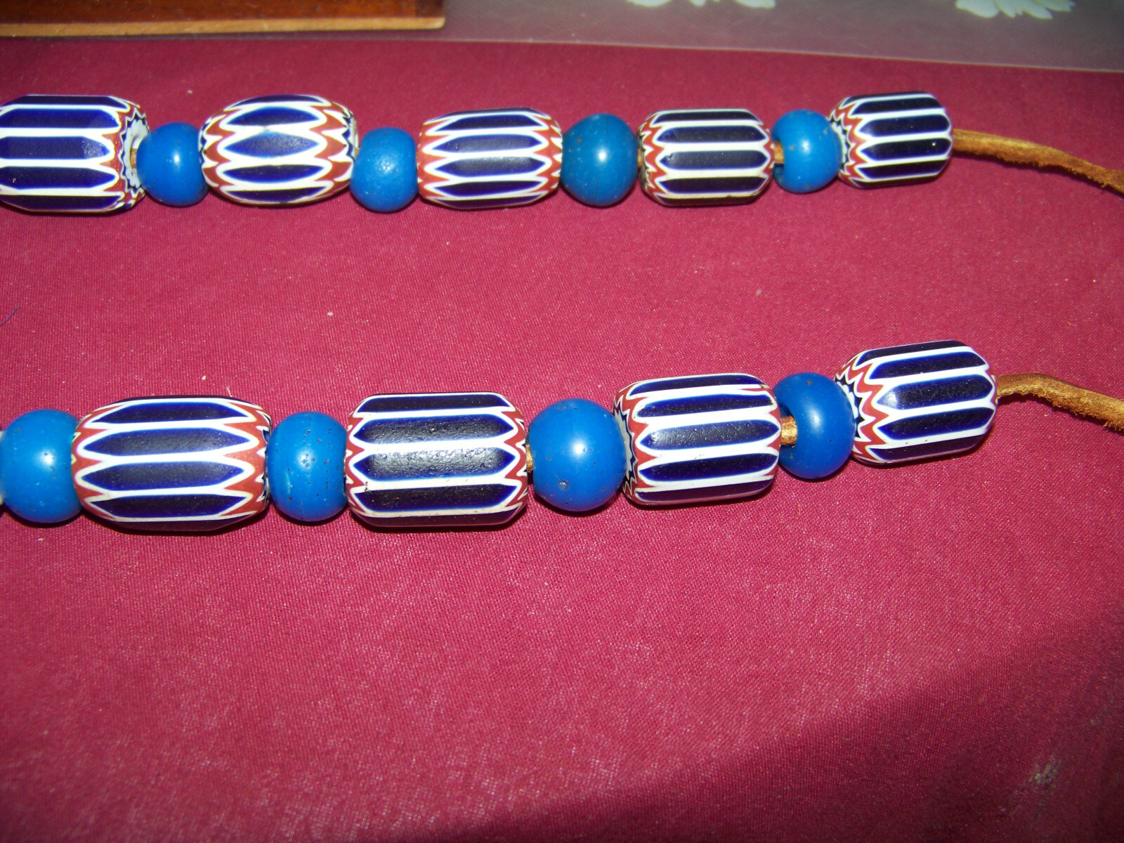 chevron beads six layer guarentyed old necklace