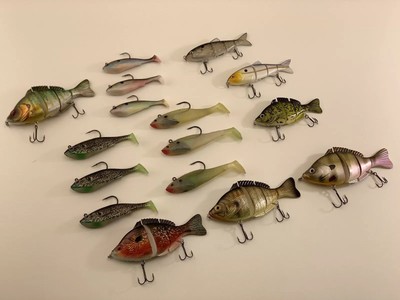lot 3 lures 6/" 8 section 1.3 oz hard swimbaits cb//cr//cb