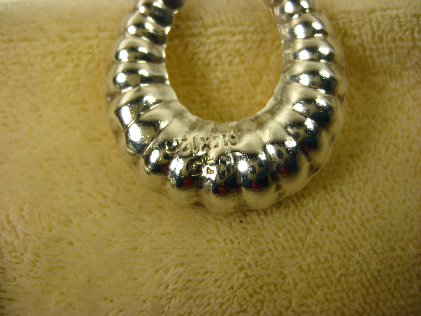 Vintage Sterling Silver Boho Mexico Southwestern Hoop Leverback Earrings 925