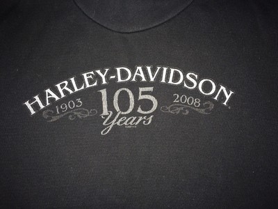 Harley-Davidson Boys Youth Pullover Medium 105th Anniversary Black Long Sleeves