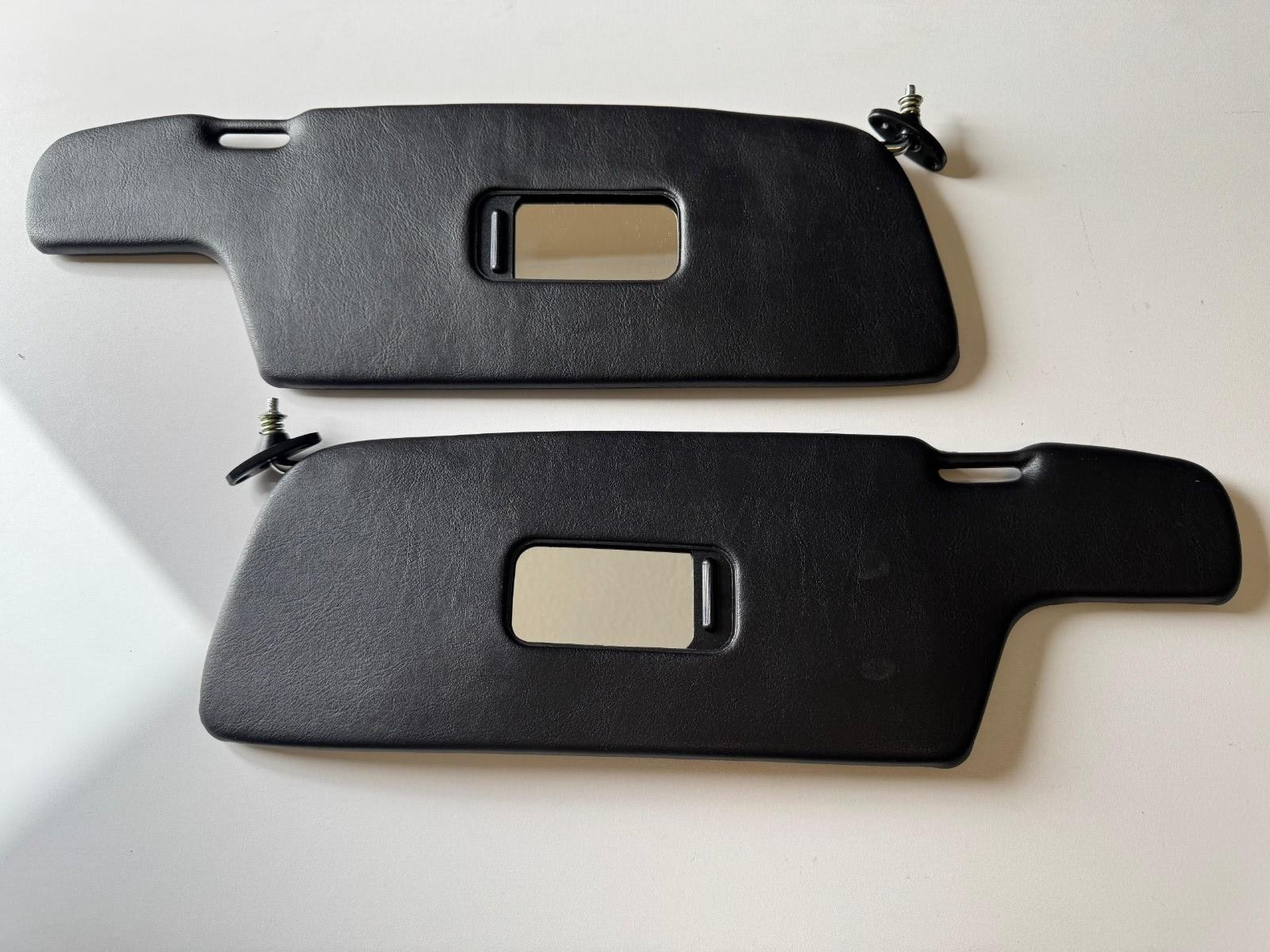 Sunvisor Set with Bracket with Mirror for Porsche 964 1984-1988 Black 2pcs