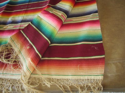 SARAPE woven hand made loom CHILE multi color MINT Vintage