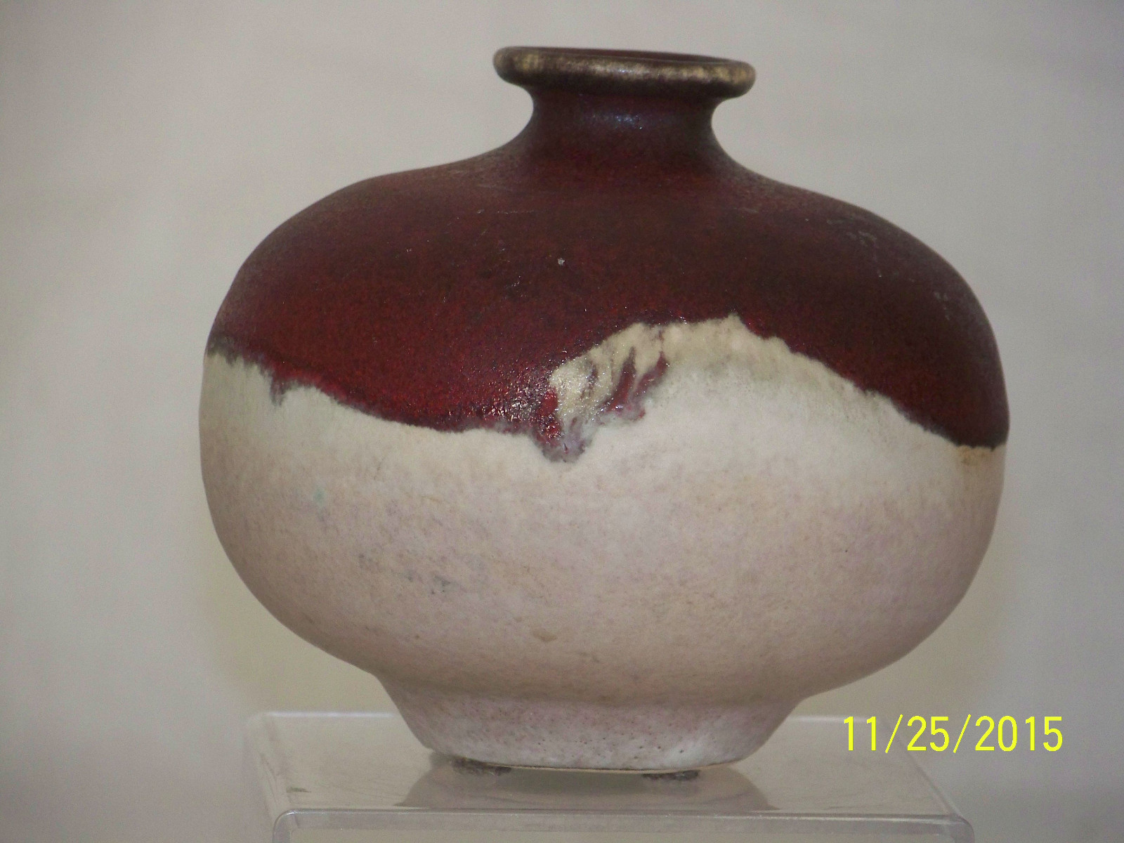 Steuler Studio Keramik Heiner Balzar Art Pottery Mid Century Violet Lava Vase