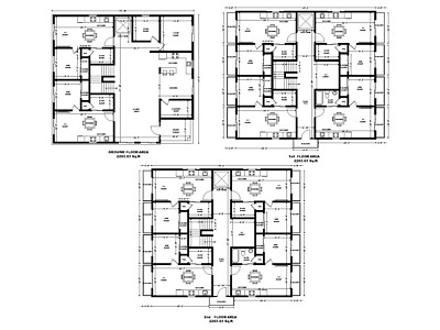 49' x 45' Three Story 10-Unit Apartment Complex with Valuabl CAD File Free