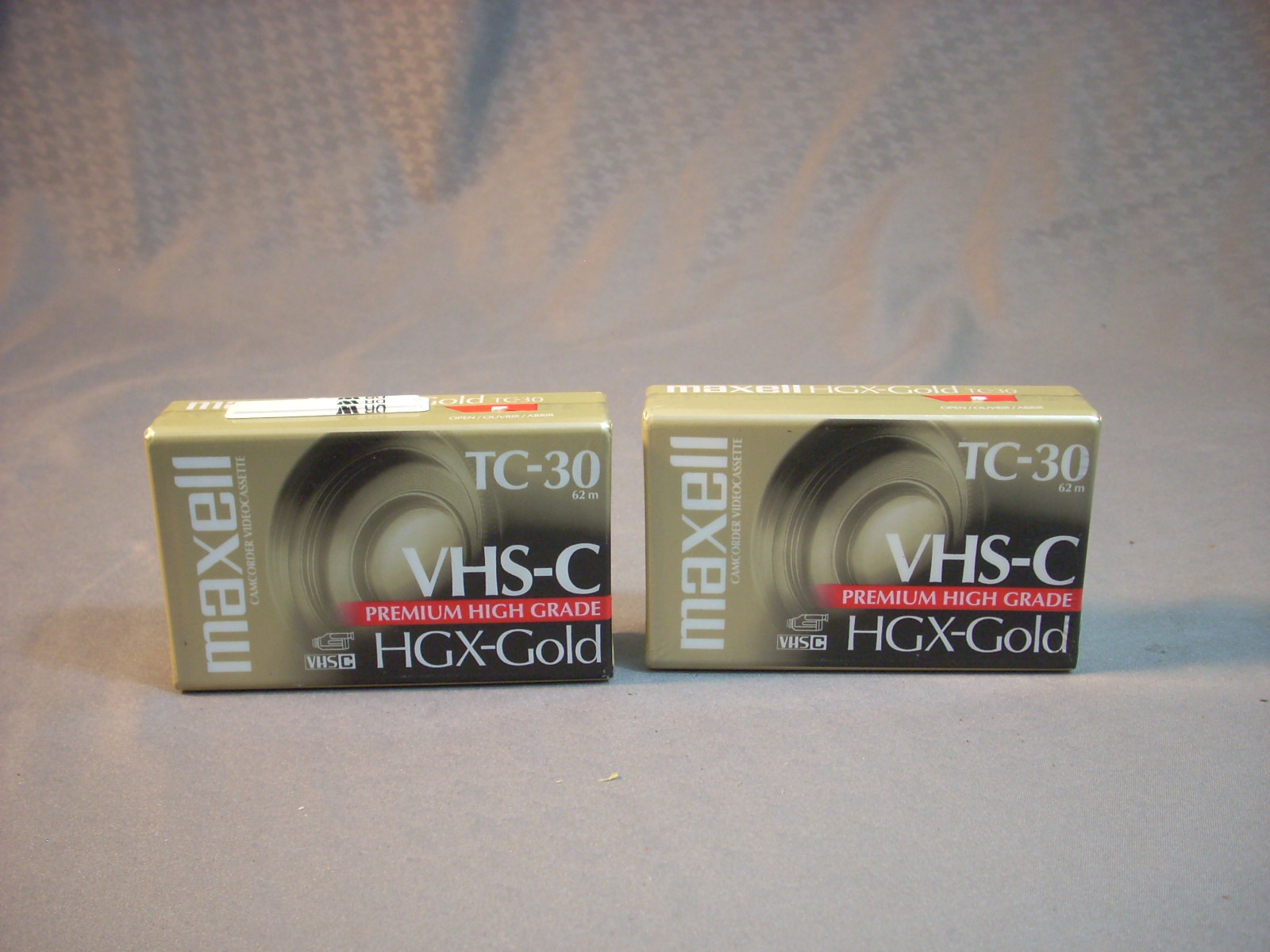 Lot Of 2 Maxell TC-30 VHS-C Premium High Grade HGX-Gold Sealed New