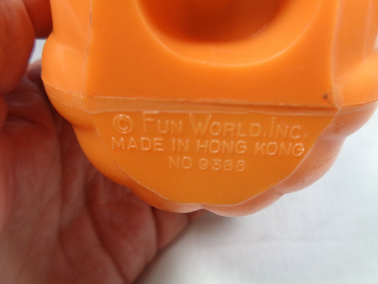 Vintage Halloween Pumpkin Toy Fun World Jack O Lantern Hard Plastic
