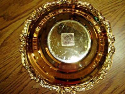 Vintage Sheridan Taunton Silversmiths LTD Gold Tone Serving Bowl Candy Dish