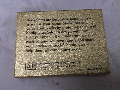 30 Gummed Vintage Antioch Bookplates OLD MAP OF THE WORLD 4