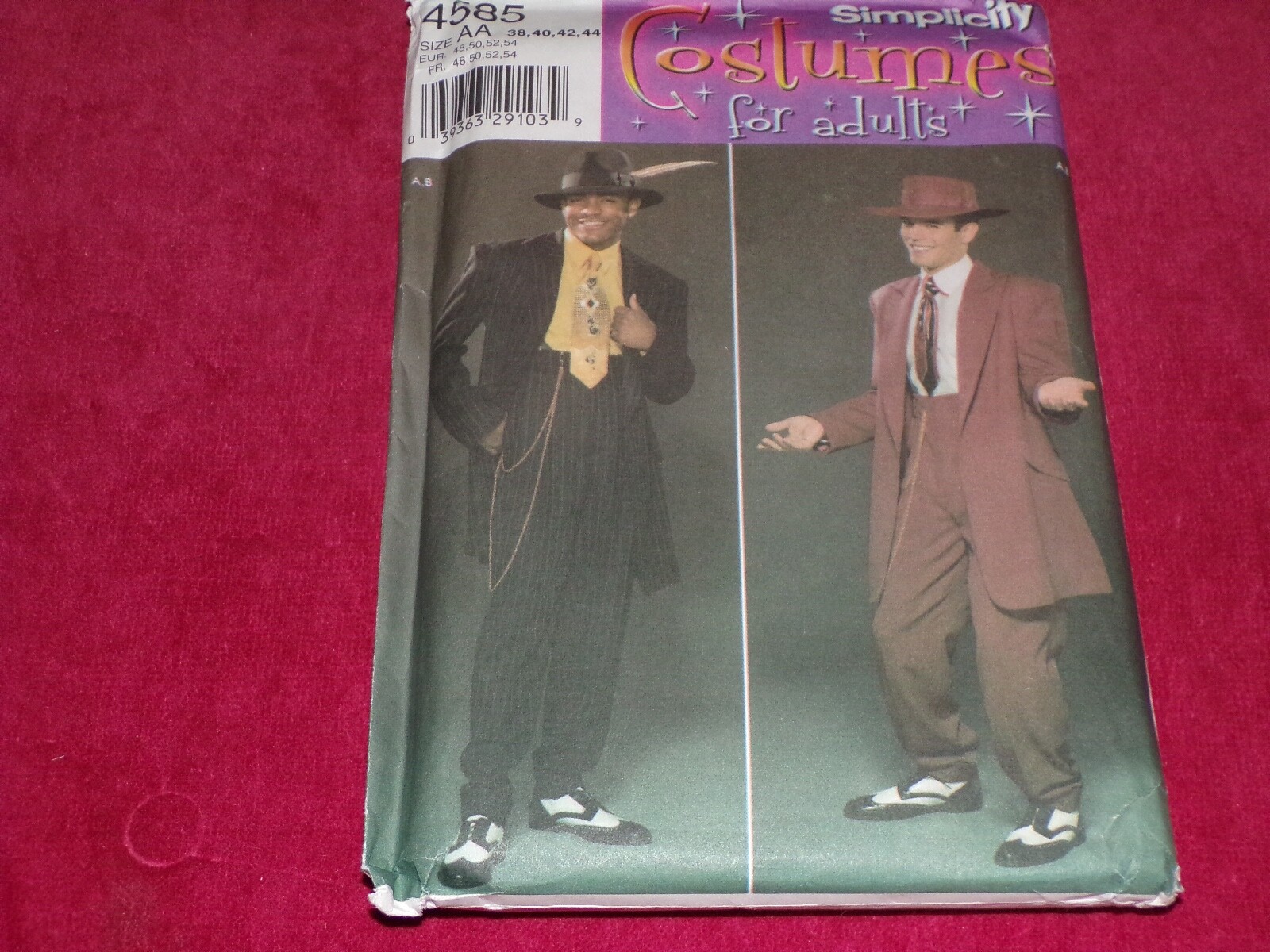 💐 SIMPLICITY #4585 - MEN'S GANGSTER-JIVE-ZOOT JACKET