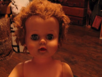 Vintage plastic doll marked 14 - 5W sleepy eye, drink & wet gc L00k