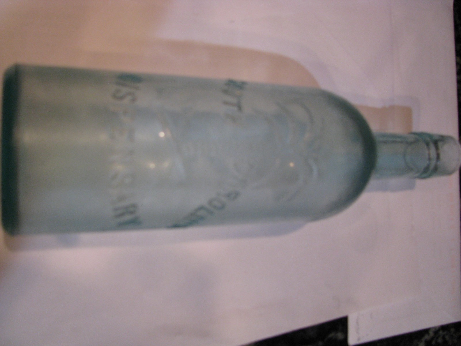 AQUA PINT RUM STRAIGHT LIP SOUTH CAROLINA DISPENSARY CYLINDER BOTTLE